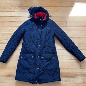 Barbour - Navy, fleece lined coat with hood